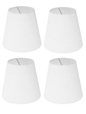 4pc Clip-on Small Lampshades, New, White Shades, Small Lightbulb Compatability